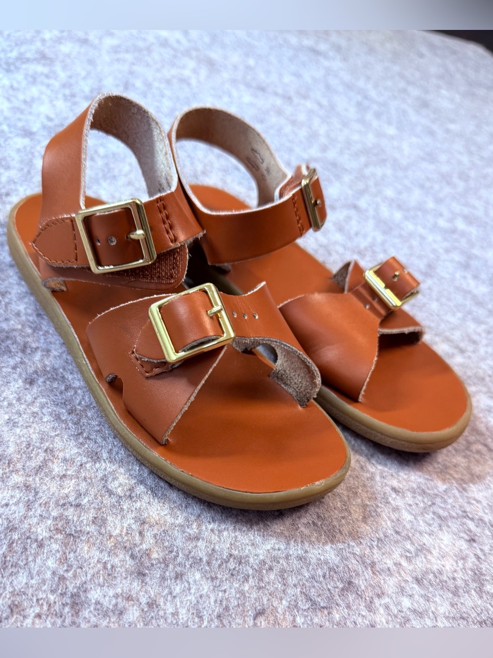FootMates Kids Brown Leather Buckle Sandals with Straps Size 11 Girls Foot Mates
